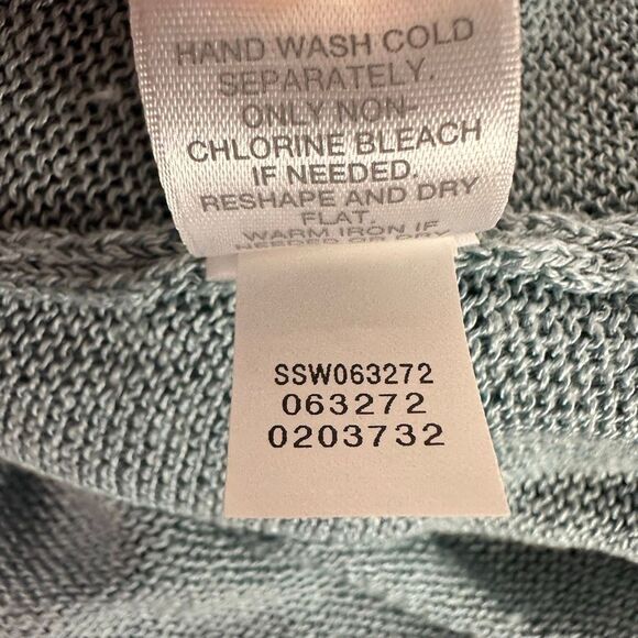 J. Jill Large Petite Blue Longline Linen Cardigan Sweater - Picture 7 of 7